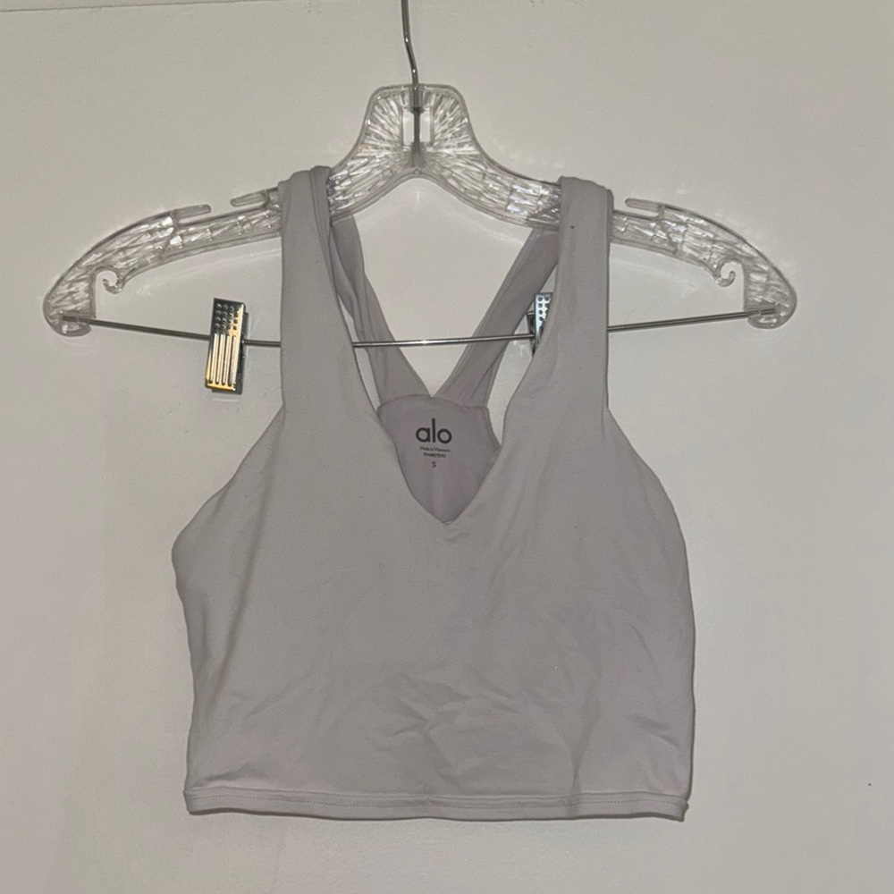 Alo Light White Sports Bra